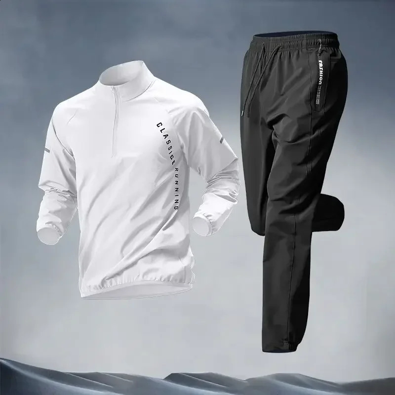 Mens Tracksuit Running Casual Outdoor Quick-Dry Running Clothes for Spring Autumn Gym Sports Training Mens Sportswear Set 241224