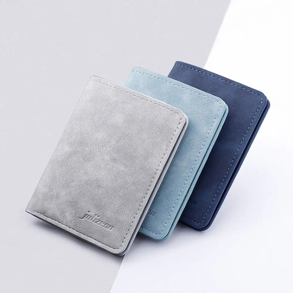 Style Mini Thin Men Wallet Card Holder Purse Coin Pouch Card Holder Short Vertical PU Leather Wallet Change Money Pouch 241224