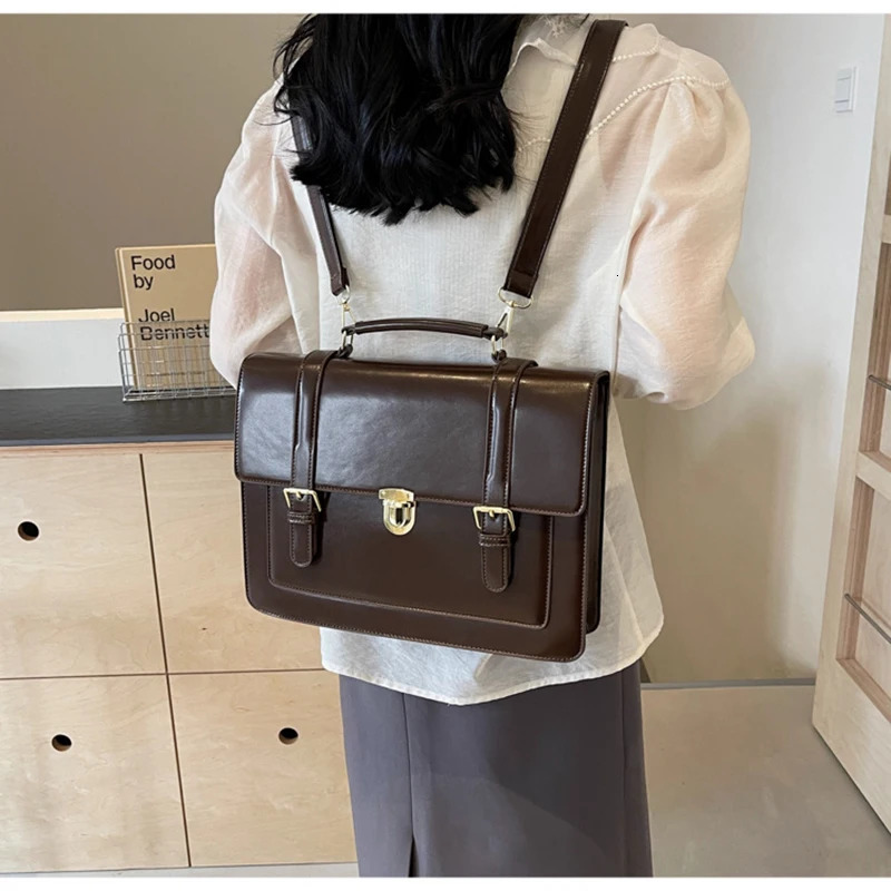 Fashion Girls JK Backpacks Satchels Women OL Students School Press Locks Briefcases HandBags Shoulder Bags 241225