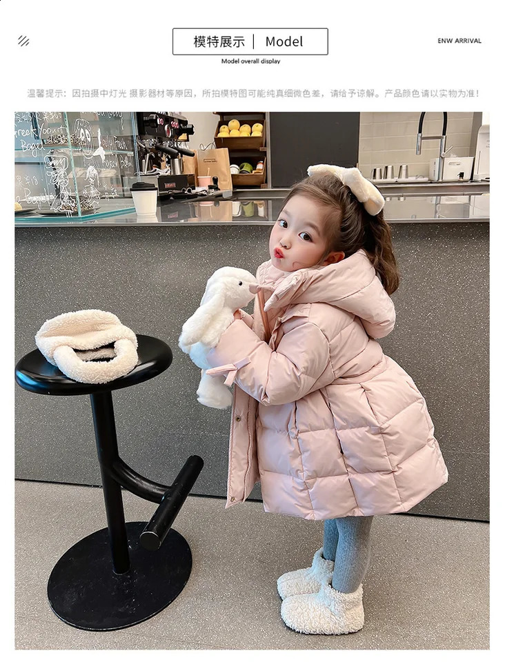 Winter Childrens down Jacket Western Style MidLength CottonPadded Baby Coat Woolen GirlscottonP 241225