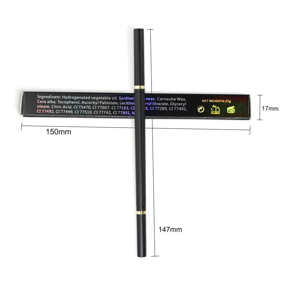 Private Label Eyebrow Pencils for Vegan and Vegetarian Customers 2in1 Ultra Thin Eye Brow Pencil Wholesale Makeup Supplier 241226