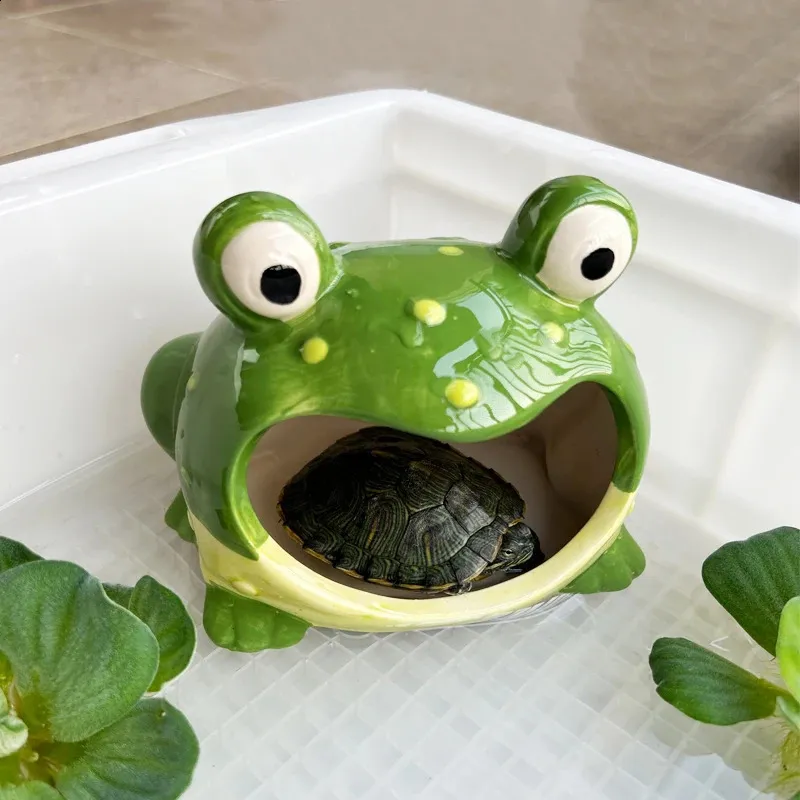 Turtle Pet House for Small Pet Items Ceramic Frog Cage for Lizard Tree Turtles Tree Frog Hamster Pet Products Reptiles