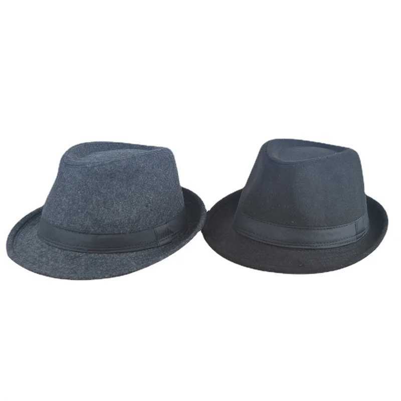 Winter Solid Fedoras Mens Top Jazz Hat Adult Bowling Hat Classic Edition Cheap Hat W241225