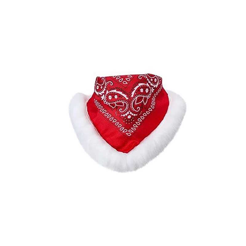 Christmas Cowboy Hat and Scarf for Adult Wedding Carnival Party Clothing and Accessories W241225