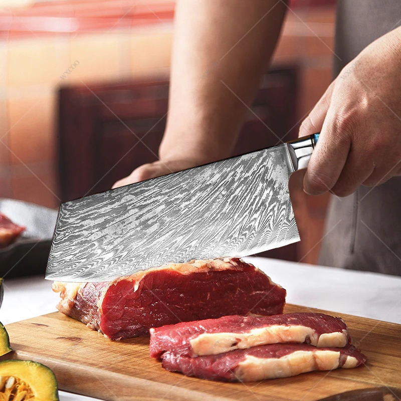Damascus kitchen knife set stainless steel chef knife home slicing knife Japanese Santo knife bread knife 241225