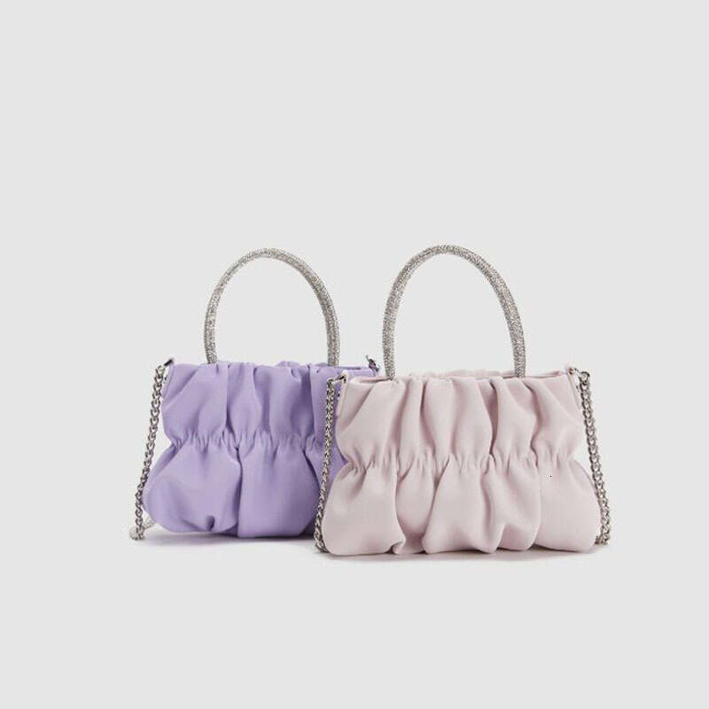 Water Dia Handheld Shoulder For Women's Summer New Style, Ladies' Socialite Party Wrinkled Cloud Chain Crossbody Bag