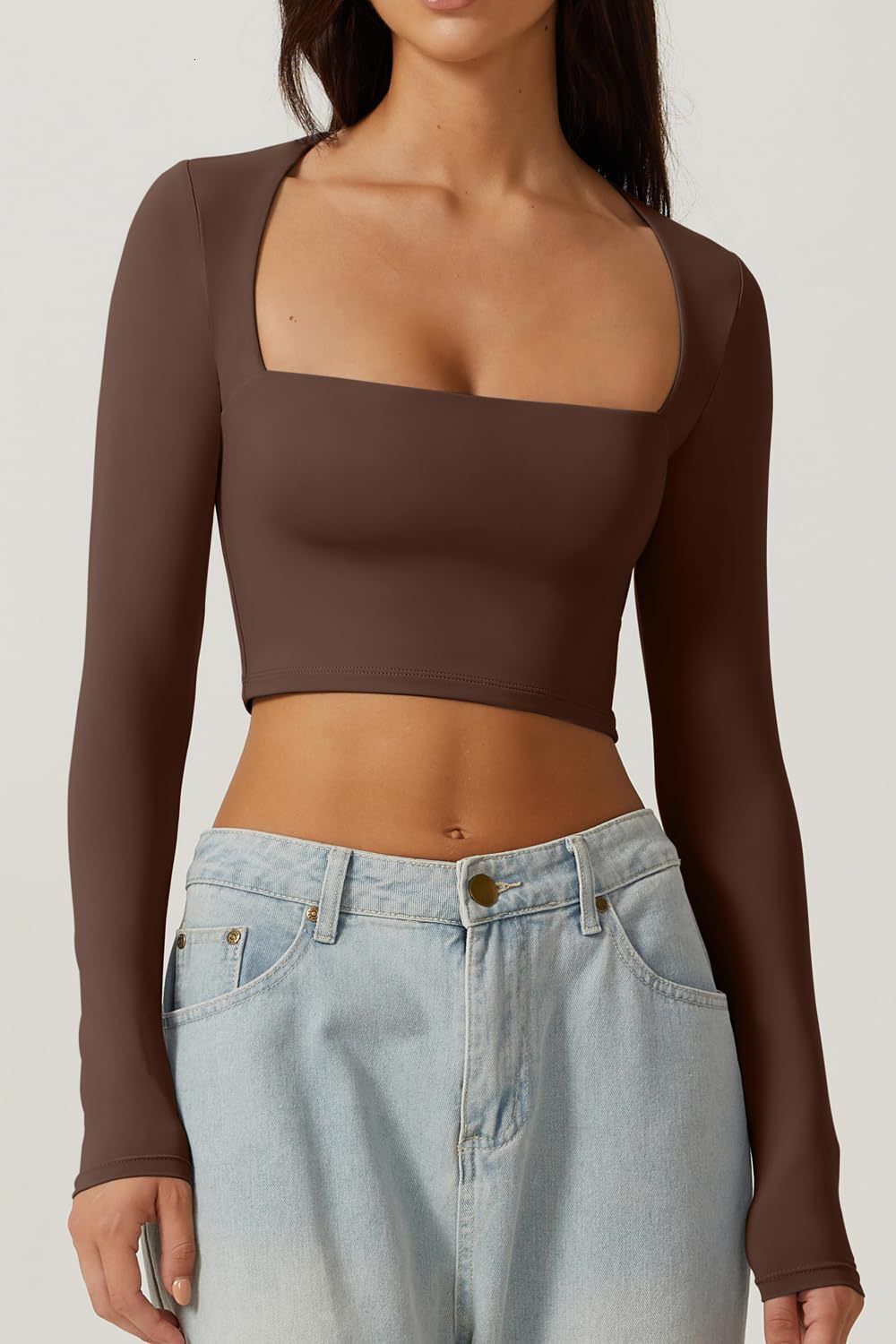 Long Sleeve Gym Crop Workout Sports Top Shirts Breathable Running T-Shirts Fiess Active Wear Yoga Women Clothes
