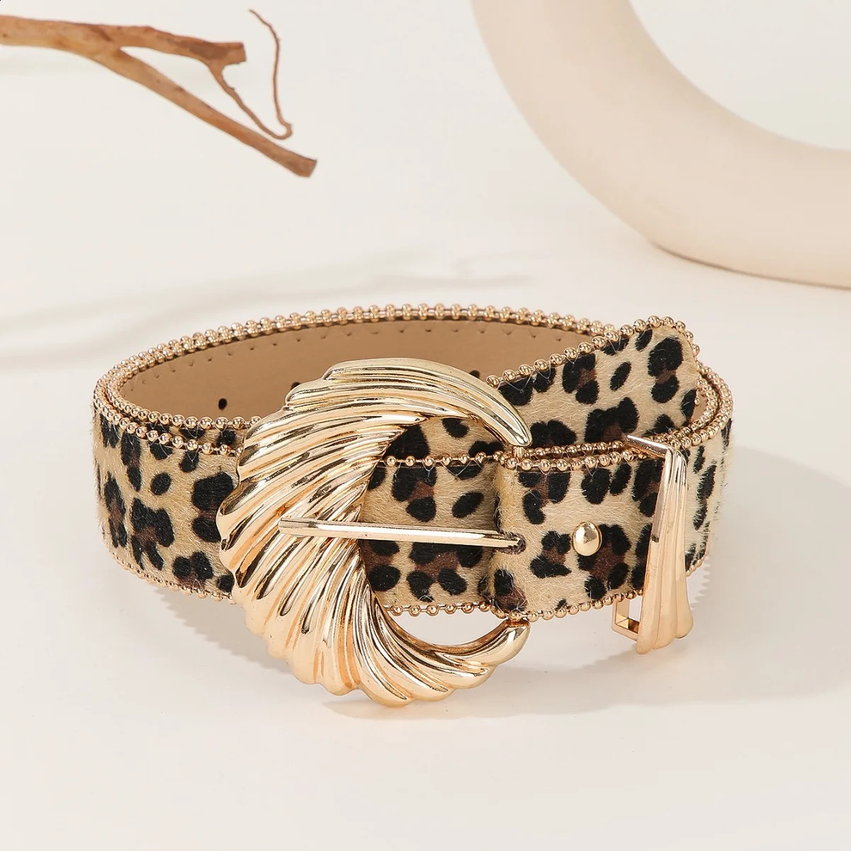Womens Belt Gothic Vintage Golden Zebra Leopard Woman Cheetah Y2k Belt Viper for The Dress Emo Belt Accessories 241226