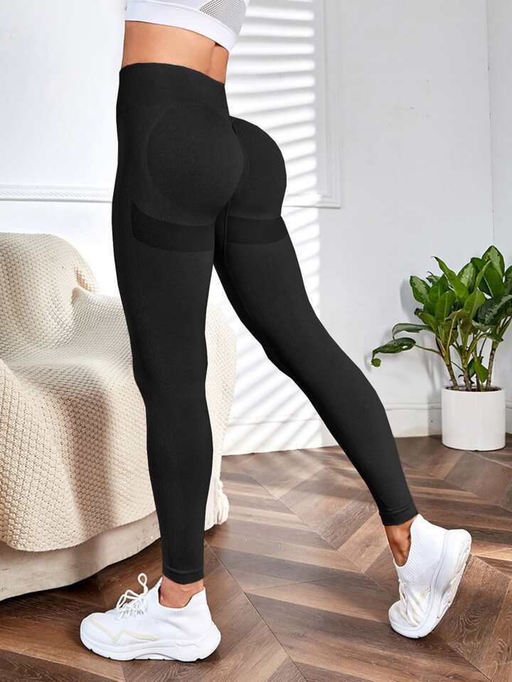 Fashionable women's versatile tight pants high waisted yoga fitness pants push ups soft alignment elastic hip lifting peach hip sports pants runn