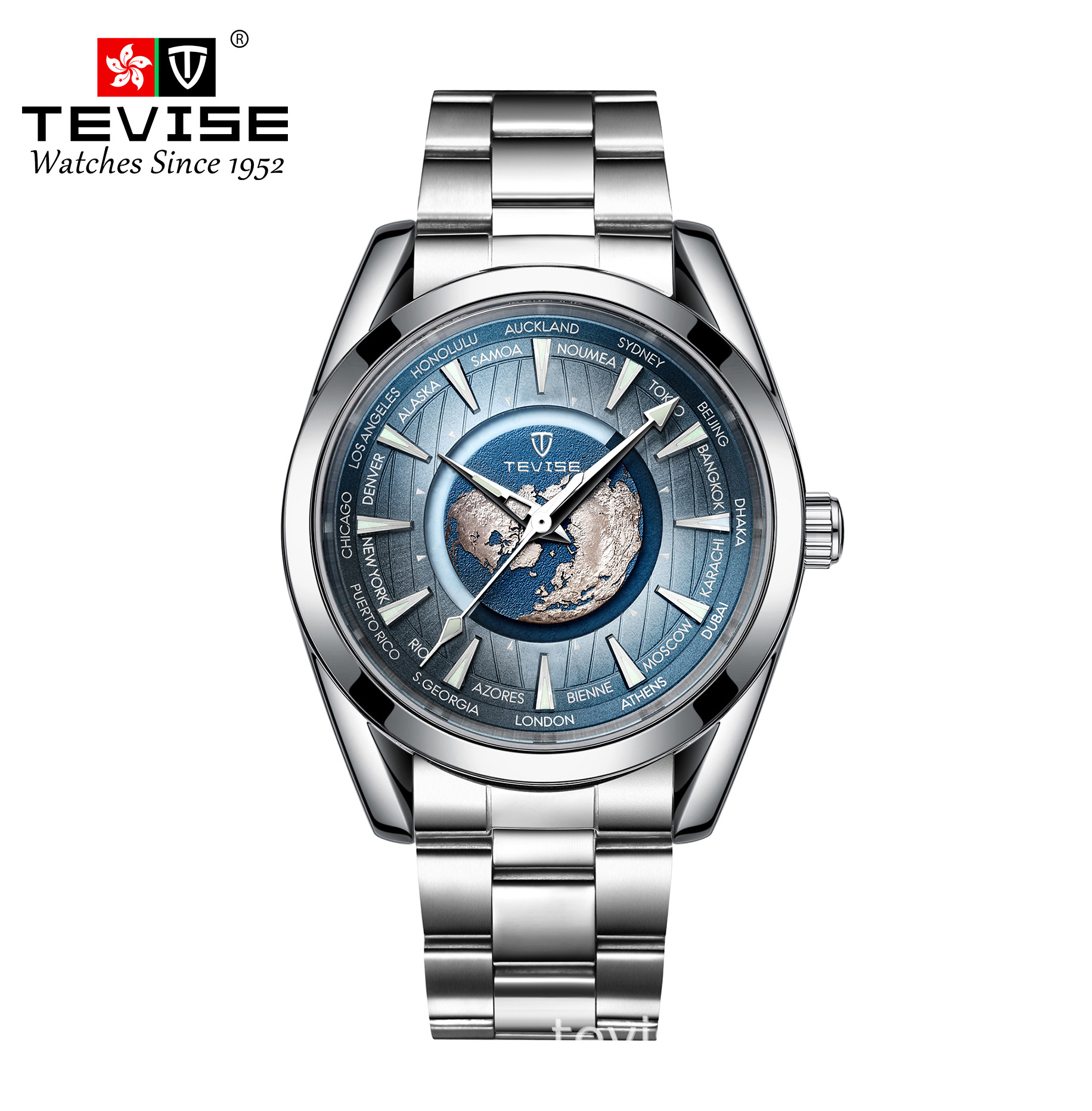 Swiss TEVISE Mens Automatic Mechanical Watch, Waterproof with Steel Strap Men Luxury Watch Mens Wtainless Wrist Watches Waterproof Wristwatch with box