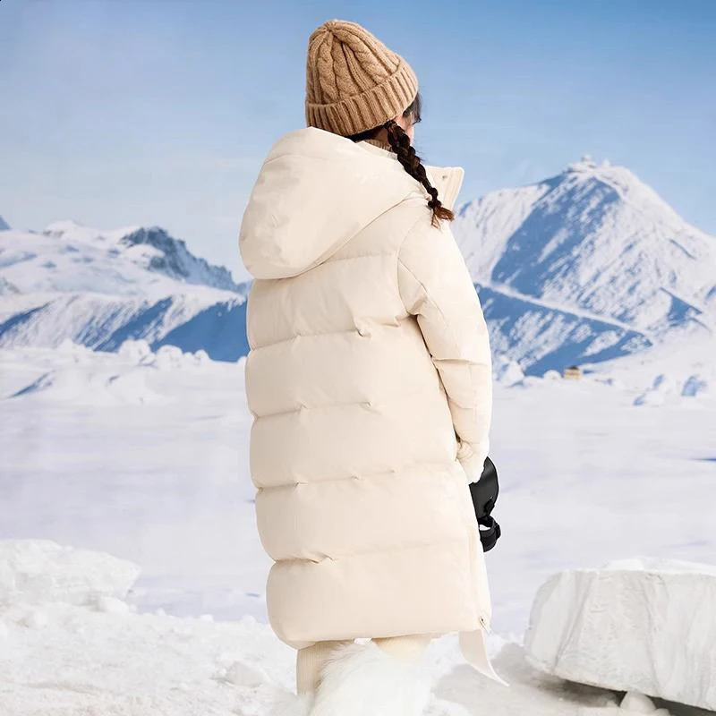 Childrens Down Cotton Jackets for Boys Girls Winter Long Big Kids Clothing Extremely Cold and Thick Outerwear CH448 241225