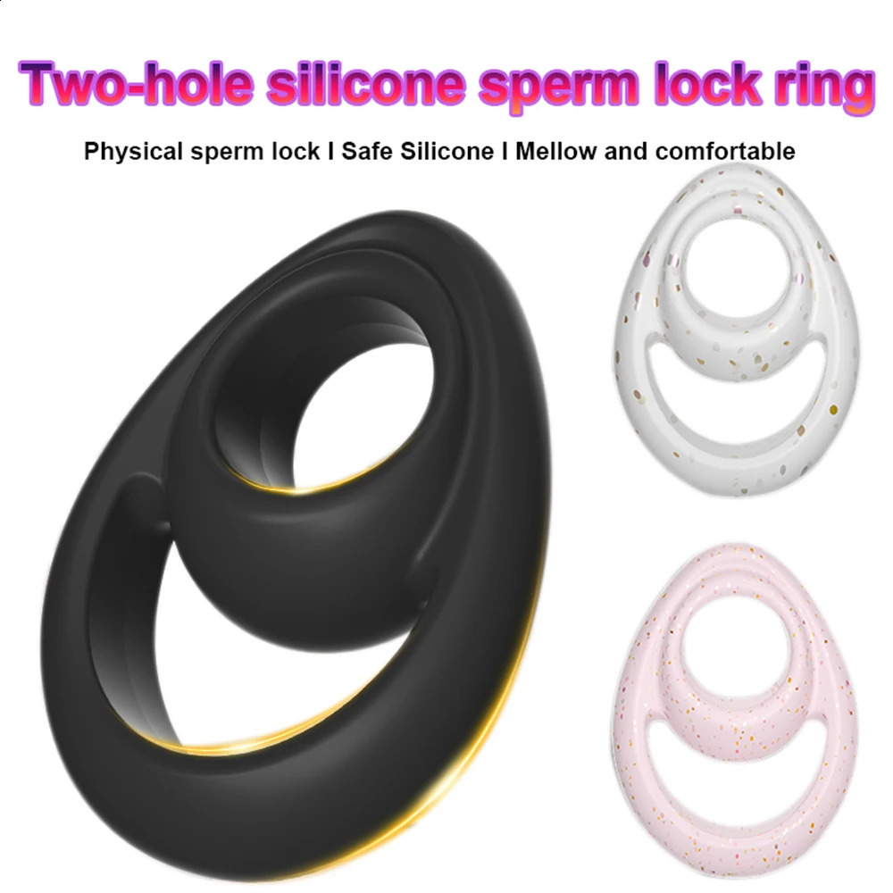 Penis Ring Silicone Semen Lock Delay Ejaculation High Elasticity Time Lasting Cock Sex Toys For Men Couples Adult 18 241226
