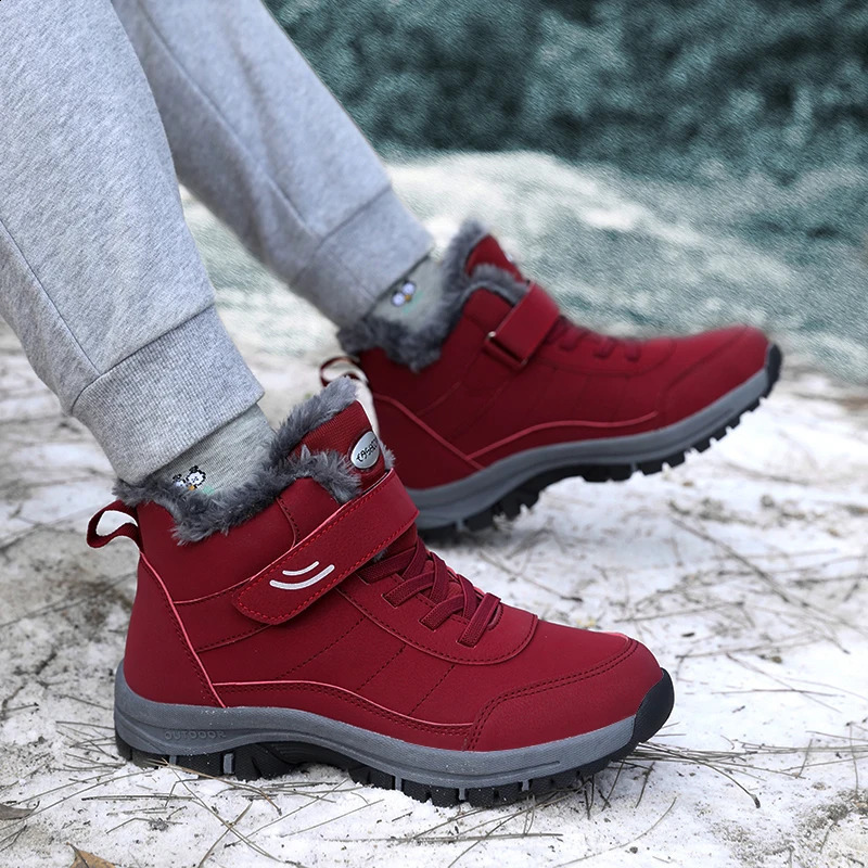 Winter Women Snow Boots Warm Plus Velvet Men Cotton Shoes Windproof Womens Boots Comfortable Casual Shoes Non-slip Hiking Boots241226bj