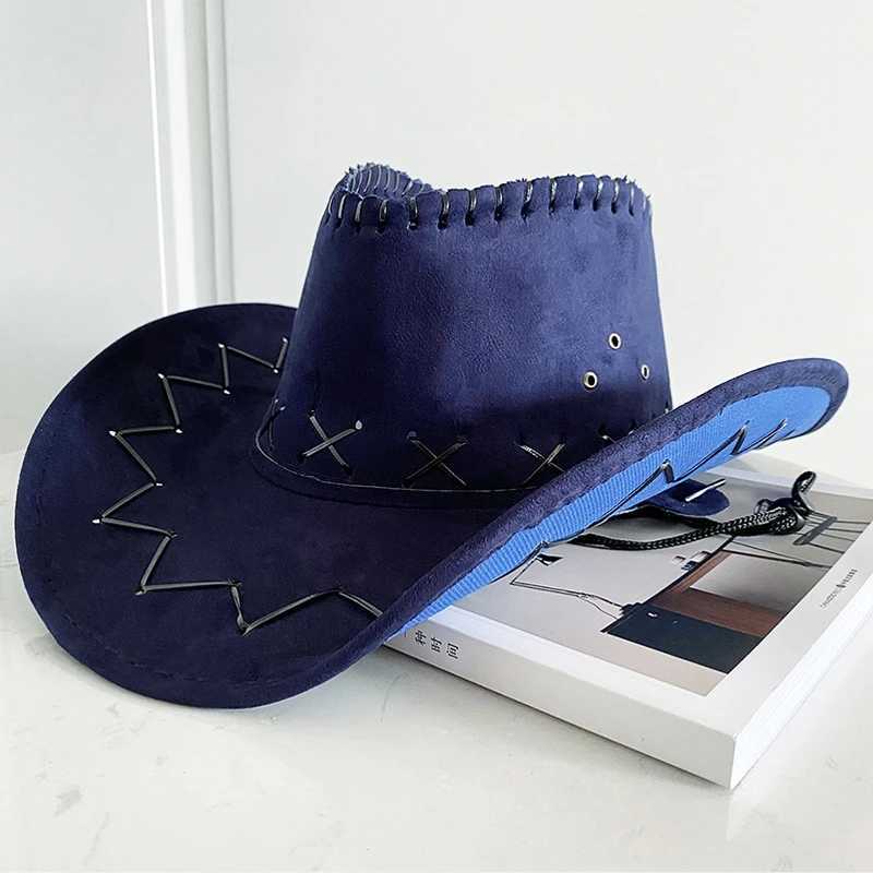 Womens Mens Cowboy Hat Western Suede Cowboy Hat Fashion Western Fancy Dr Party Heear Unisex W241225