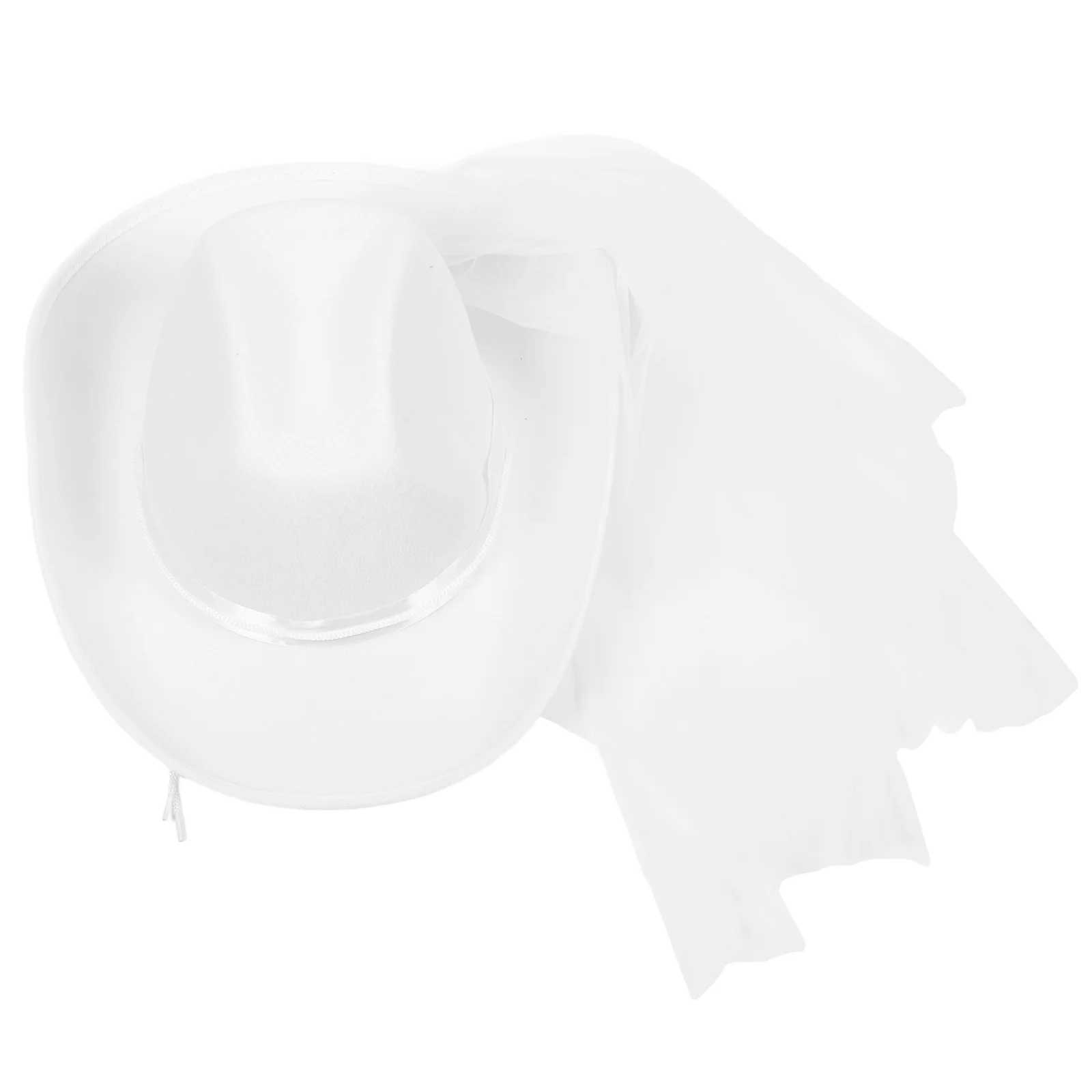 Cowboy Hat Veil Female Travel Party Role Play Solid Color Neutral Cowboy Girl Module Decorative Clothing W241225