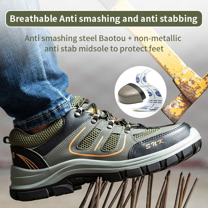 Safety Shoes Men for Work Lightweight Sport Sneakers Steel Toes Safety Tennis Protection for the Feet Original 241226