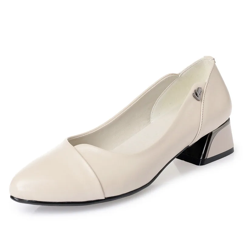 AIYUQI Women Dress Shoes Spring Genuine Leather Women Fashion Shoes Red Shallow Mouth Office Shoes Women