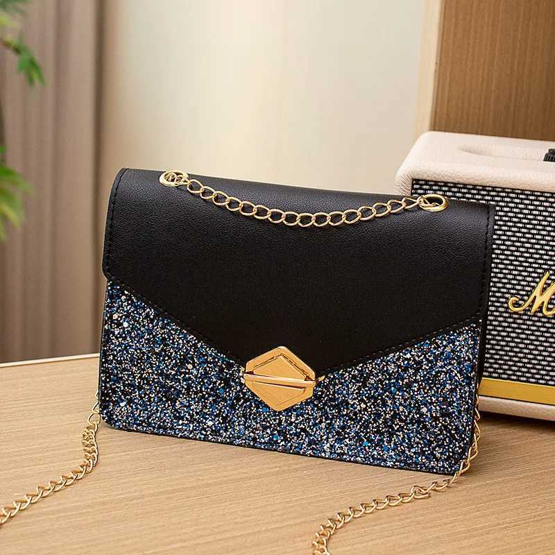 The Trendy Ladies Bags Are and Casual Sequins with Ctrasting Color Chains Lock Buckles and Crossbody Small Square BagsXJ241225