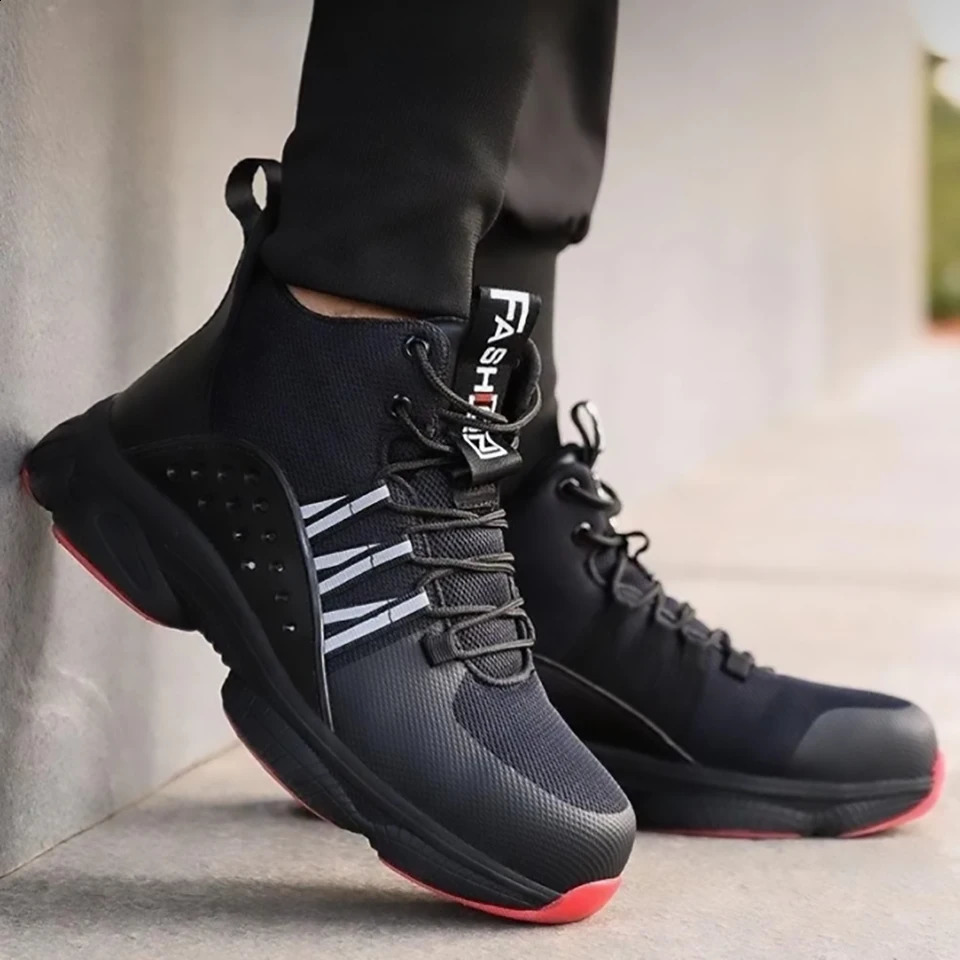 Men Work Safety Boots Work Sneakers Indestructible Shoes Steel Toe Protective Boots Anti-smash Anti-puncture Safety Shoes 241226