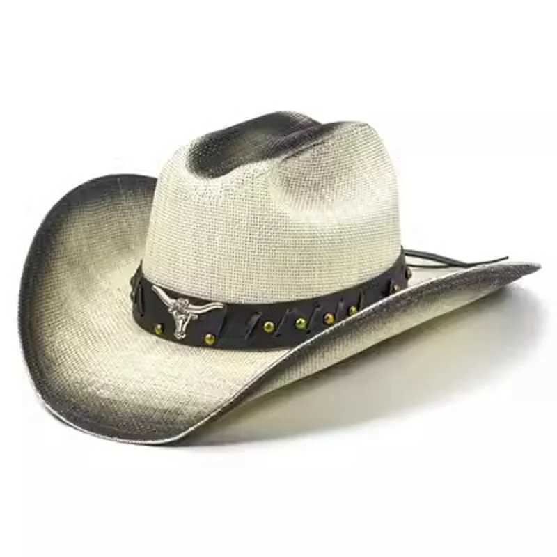 2024 New Summer Cowboy Hat Double Dome 10cm Brim Mens and Womens Western Cowboy Hat Sun Protection Sombrero Homb W241225