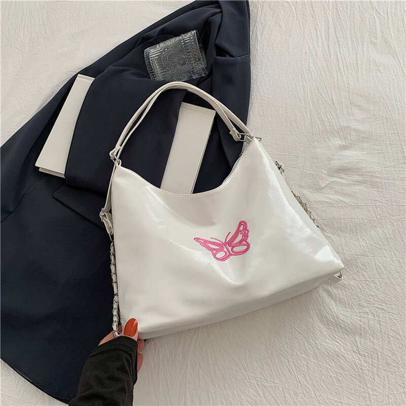 New Fashionable Embroidered Butterfly Multi Purpose Shoulder Bucket Bag, Casual Soft Surface Large Capacity Women's Backpack