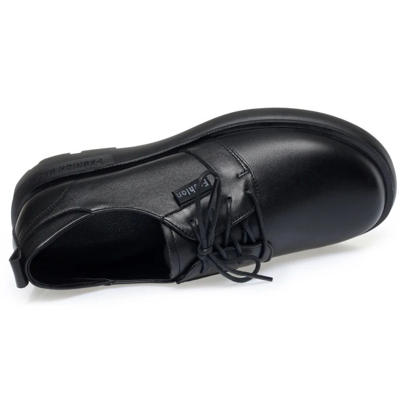 AIYUQI Spring Shoes Women Wedge Casual Lace-up Non-slip Women Shoes Round Toe Genuine Leather Work Shoes Ladies