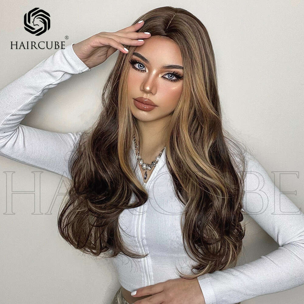 Style: Women's Light Brown Medium Split Long Curly Hair Wig, Headband, High-Temperature Silk Material, Suitable For Daily Use Kq1 Kq1