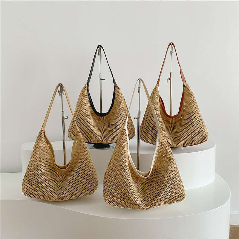 Knitted Large Capacity Fashionable Handbag, Internet Famous Korean In, New Stylish Casual Temperament Tote Bag, Armpit Bag