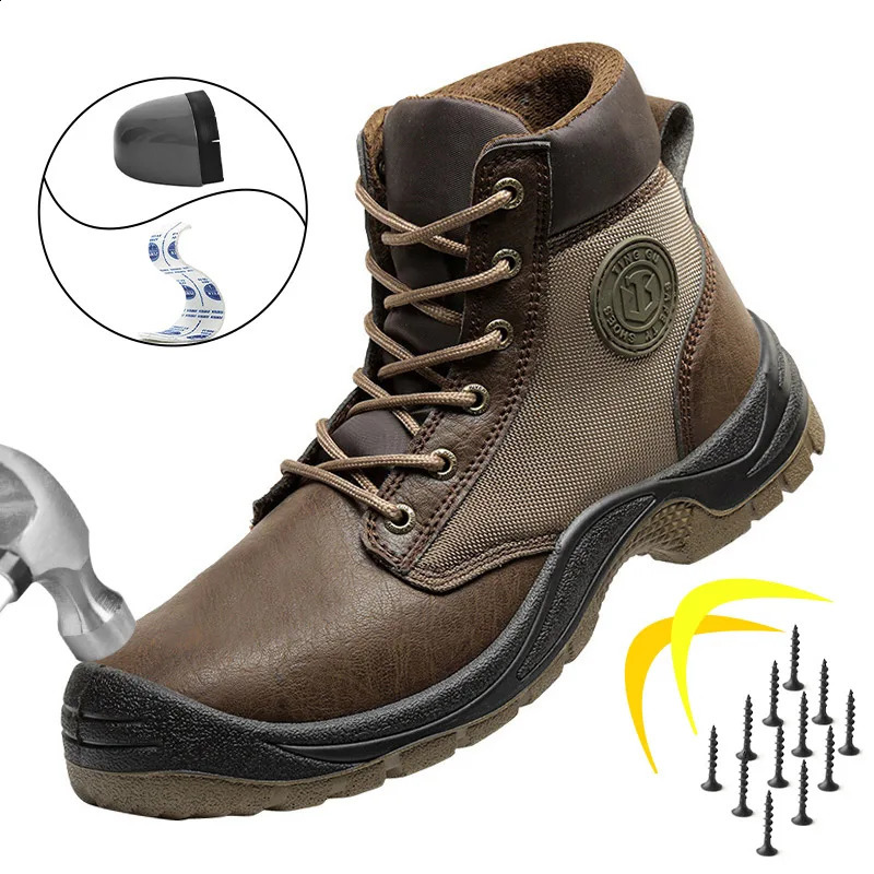 Safety Shoes Anti-smash Anti-puncture Anti-slip Work Shoes Wear-resistant Anti-static Labor Protection Shoes Lightweight for Men 241226