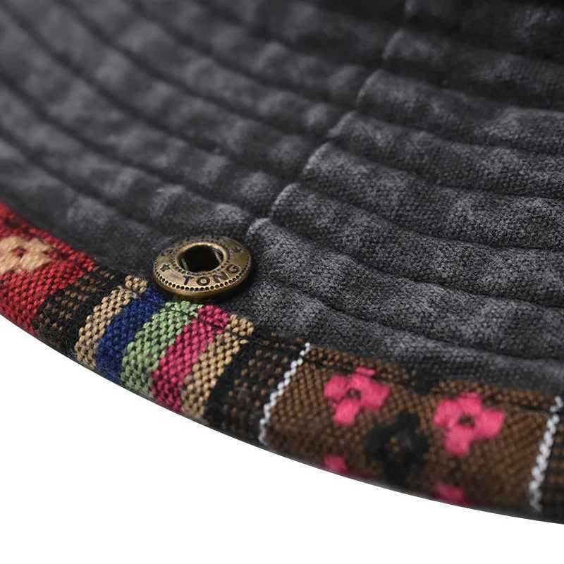 Foldable outdoor washable old cotton fisherman hat sun and shade hat breathable and sweat resistant W241225