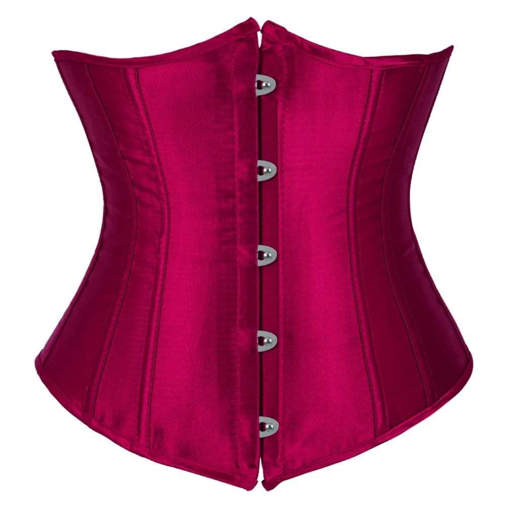 Women Gothic Sexy Satin Underbust Corset Bustier Top Waist Cincher Slimming Body Shaper Corsets Bustiers Lingerie Plus Size 241225