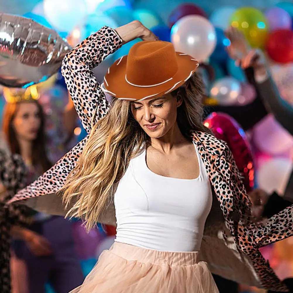 New unisex denim hat Fancy Dr Jazz hat fashionable Western style wide Brim felt Fedora hat Panama C Heear Cs W241225