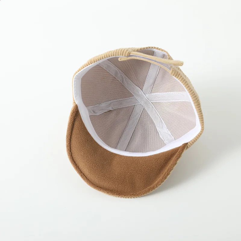 Cartoon Bear Ear Baby Peaked Cap Cute Autumn Winter Corduroy Baseball Hat For Infant Boy Girl Soft Brim Sun Hats 241225