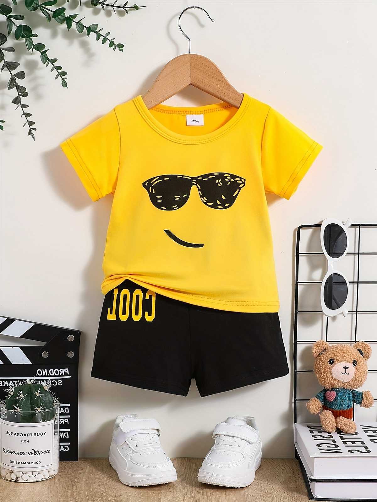 Clothing Sets Summer Baby Girl Clothes Set Children Boy Fashion Print Short Sleeve Tshirts and Short 2pc Suit Kid Top Botton Outfits TracksuitY241225X