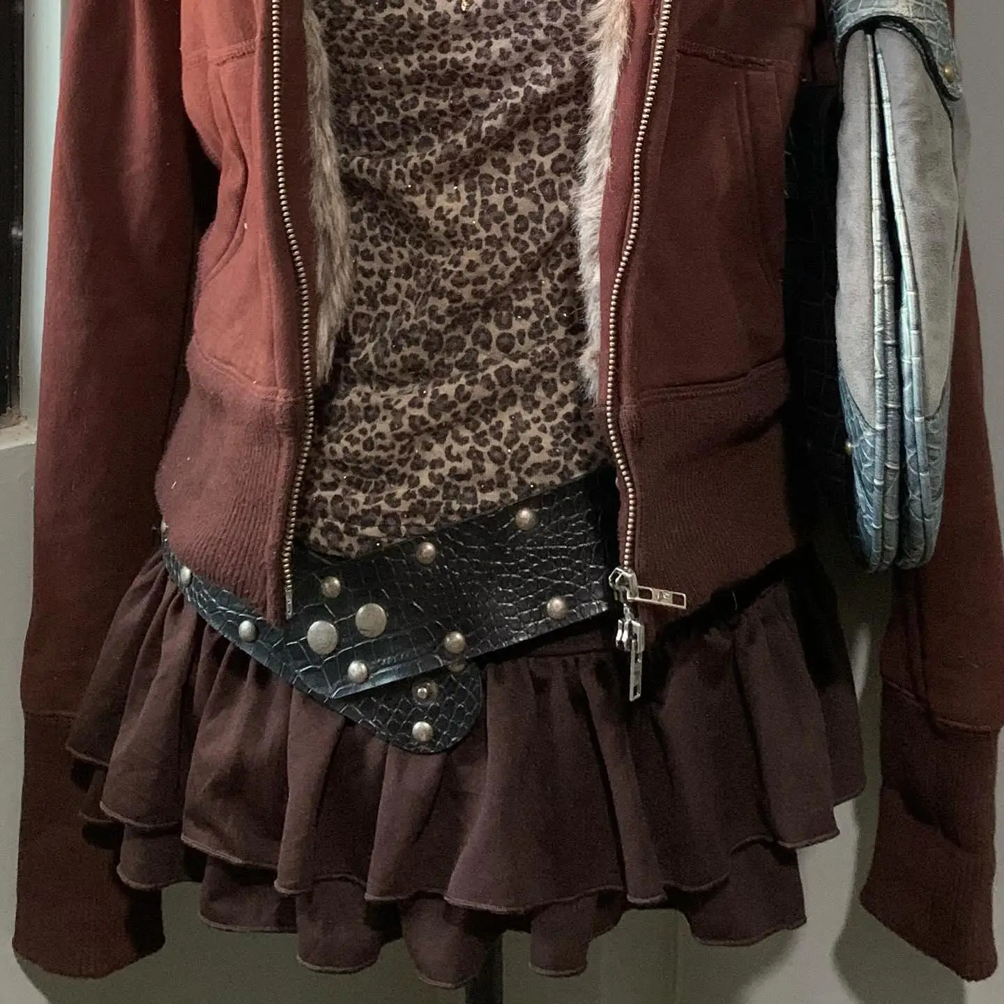 Summer Ruched Skirts Womens Brown Y2K cute Mini Beachwear Casual Short Skirt Fashion retro Kawaii Style solid color mini Skirt 241224