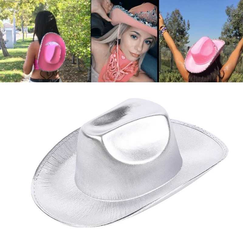 Sparkling Cowboy Hat Aurora Sparkling Wild Singles Party Disco Shining Cowboy Hat Actor Disco Hat W241225