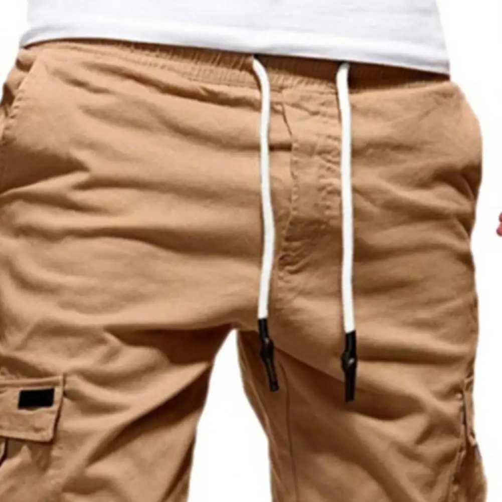 ZTE elastic waistband brushed mens shorts solid color loose fitness product shorts multi pocket streetwear W241226