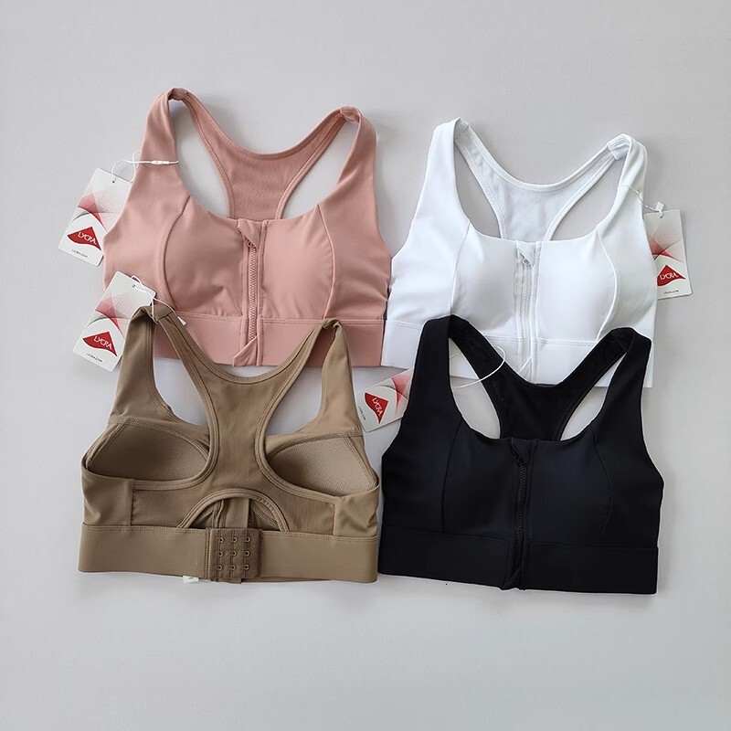 Front Zipper Shock-Proof Sports Underwear High Impact Quick Dry Running Vest Fiess Yoga Bra Top For Wome