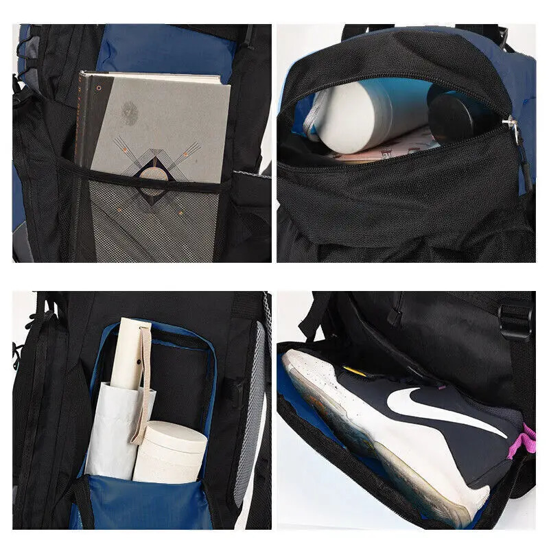 90L Hiking Waterproof Rucksack Camping Outdoor Travel Bag Lage Large Backpack 241225