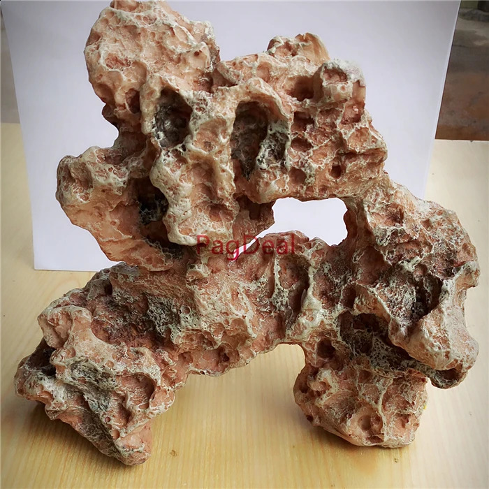 L24cm*W12*H24cm Aquarium Fish Tank Decoration Resin Rockery Landscape Rock Holes Hiding Cave Tree Aquatic Ornament Large 241225