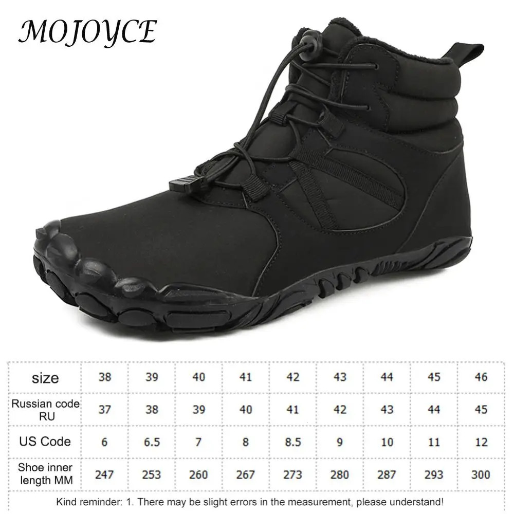 Winter Snow Boots Casual Barefoot Shoes Non Slip Thickened Ankle Waterproof High Top for Travel Climbing Hiking 241225