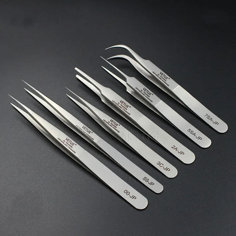 100% Original VETUS JP Series Premium Tweezers for Eyelash Extensions Anti-static Hyperfine High Precision Makeup Pinzas 241223