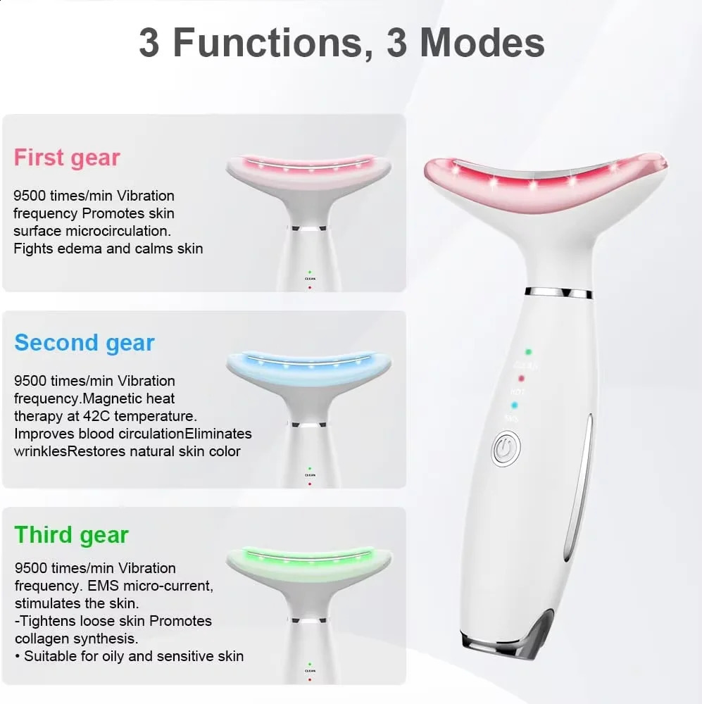 Multifunctional Careneck Skin care Neck Face Beauty Device Neckline Lifting Vibration Massager Double Chin Device 241226