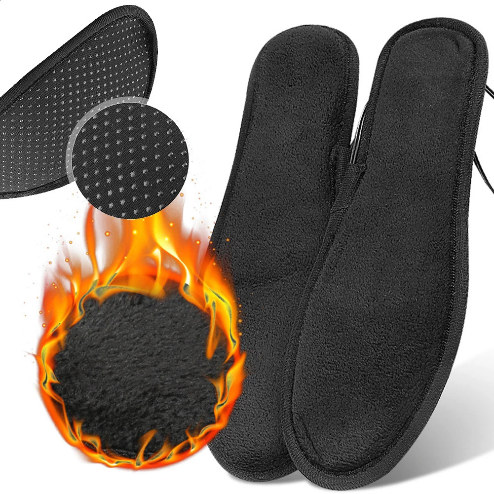USB Rechargeable Heated Insoles Size 39-46 USB Electric Heated Shoes Pad for Outdoor Skiing Winter Foot Warmers for Women Men 241226