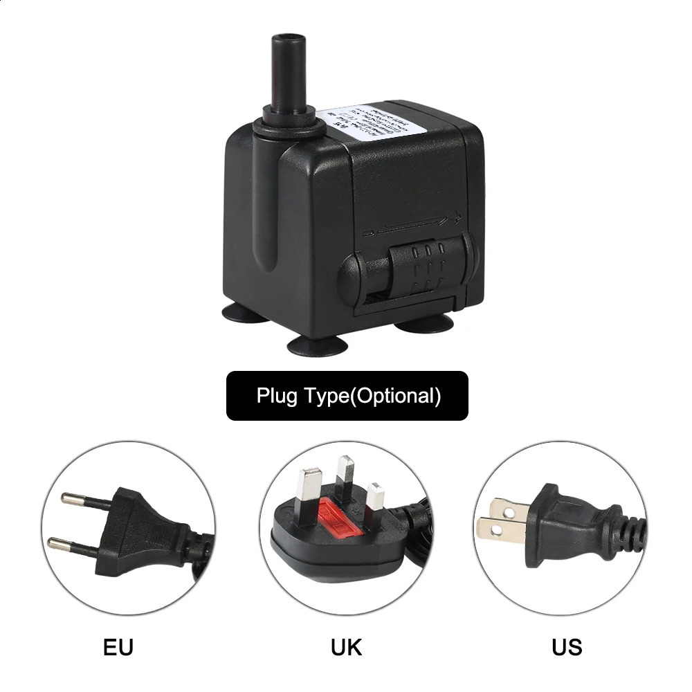 450L/H 6W Submersible Water Pump for Aquarium Tabletop Fountains Pond Water Gardens and Hydroponic Systems with 2 Nozzles 241225