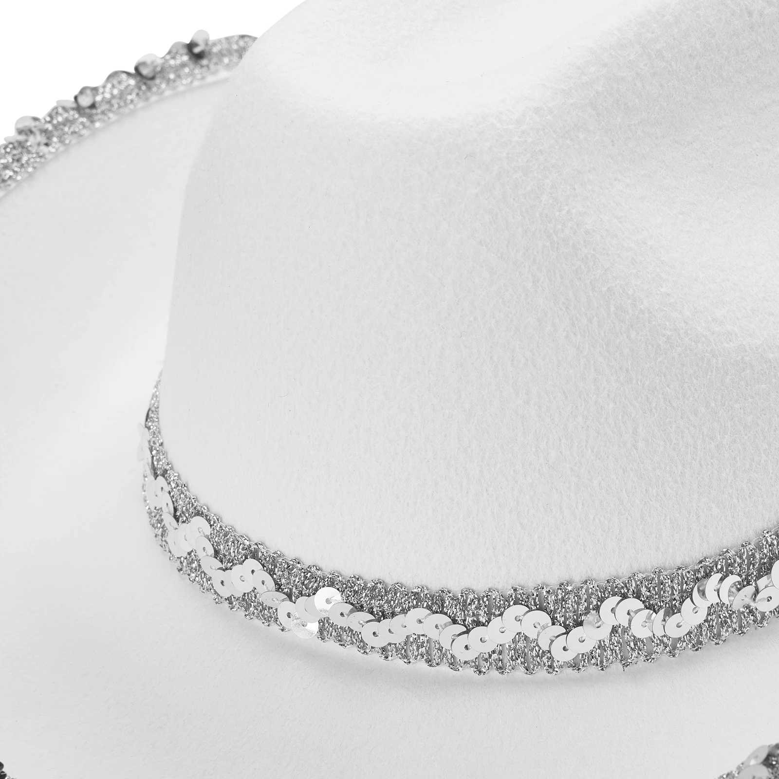 Ctivating New Women Rhinestone Cowboy Hats Wide Brim Western Style Furry Cowgirl Hats Birtay Party Supplies W241225