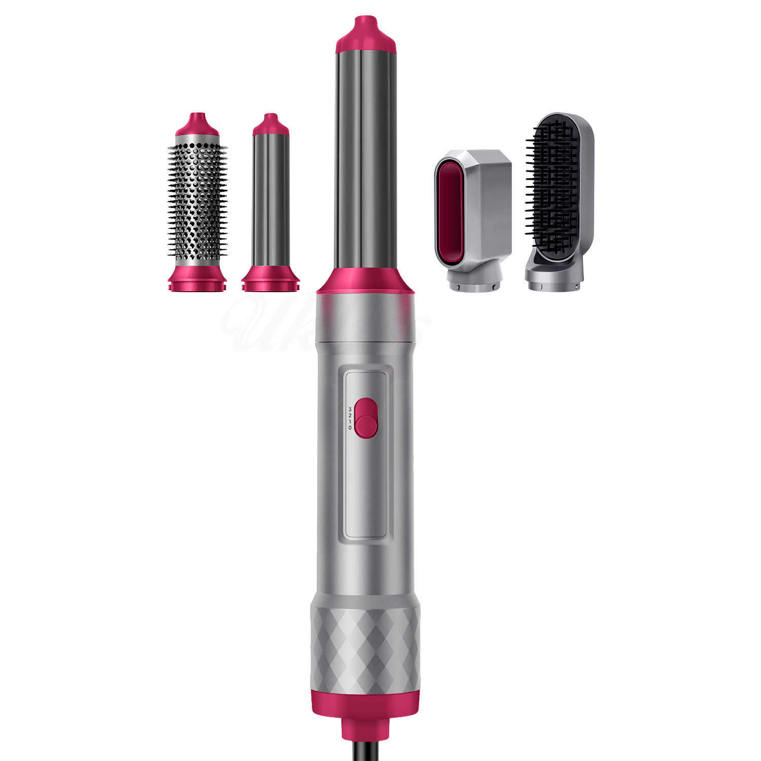 5-in-1 hair removal brush detachable hair dryer comb ion hot air brush hair styling tool electric hot brush air curling wand W241214