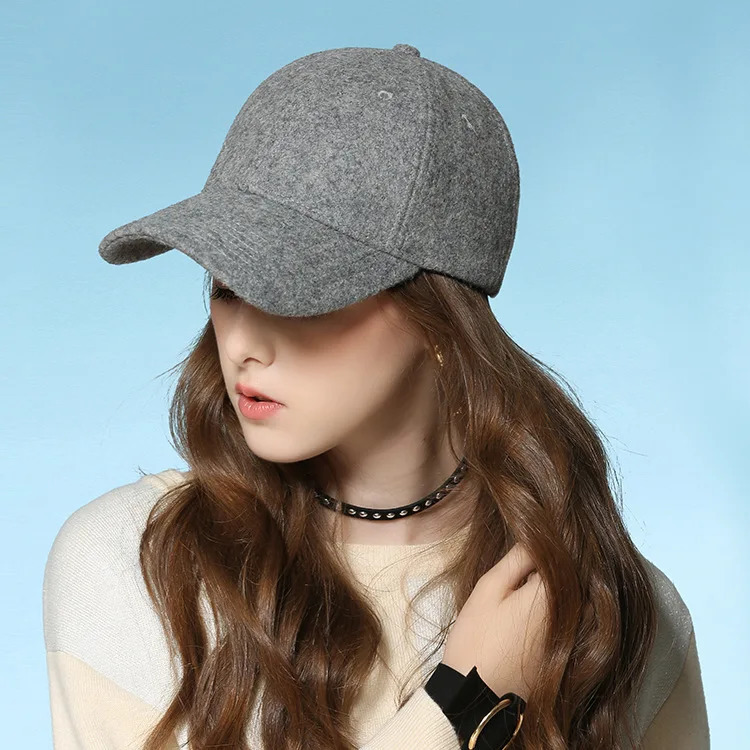 Wool Baseball Cap Womens Autumn and Winter Hat Thickened Keep Warm Female Fashion Trucker Cap Ladies Sport Hat Solid Color 241225