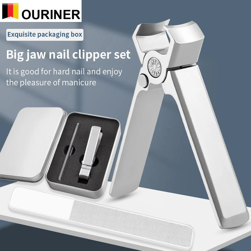 Wide Jaw Nail Clippers Stainless Steel Manicure Cutter Thick Hard Toenail Fingernail Scissors Trimmer Tools 241225