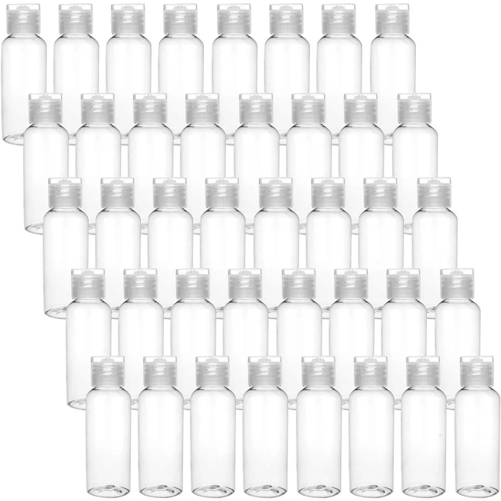 50pcs 5-100ml Plastic Empty Bottles with Flip Cap Refillable Travel Leak Proof Containers for Shampoo Liquid Body Soap Lotion 241225